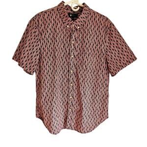 Reyn Spooner Shirt  Tapa Waves 100% Cotton Woven Button Up Tailored Mens Sz M